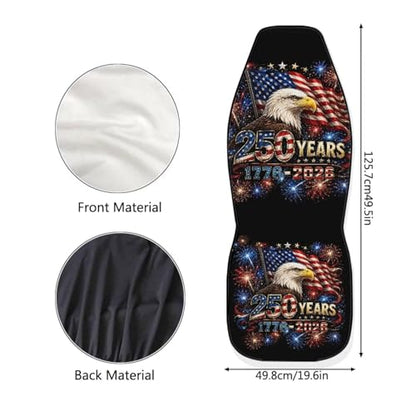 American 250th Anniversary Patriotic Car Seat Covers Front Seats Only Eagle Patriotic Automotive Vehicle Seat Covers Cars Interior for Cars, Sedans, Trucks, SUV - color: Eagle Usa Flag 250th