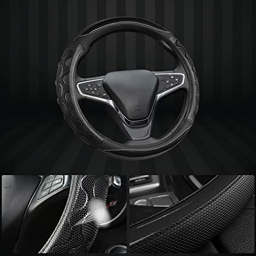 GIANT PANDA Steering Wheel Cover for Chevy Silverado - Car Steering Wheel Cover for Chevrolet Colorado Tahoe - Black - color: A-Black