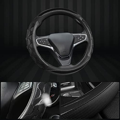 GIANT PANDA Steering Wheel Cover for Chevy Silverado - Car Steering Wheel Cover for Chevrolet Colorado Tahoe - Black - color: A-Black