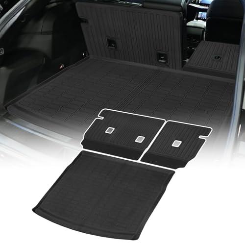 Cargo Liner Compatible with 2025-2026 Jeep Wagoneer S EV Trunk Mat Cargo Mat Back Seat Cover Protector (Backrest Mats+Cargo Liner) - size: FOR 2025-2026 Jeep Wagoneer S EV