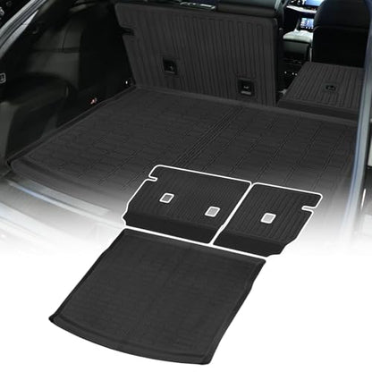 Cargo Liner Compatible with 2025-2026 Jeep Wagoneer S EV Trunk Mat Cargo Mat Back Seat Cover Protector (Backrest Mats+Cargo Liner) - size: FOR 2025-2026 Jeep Wagoneer S EV