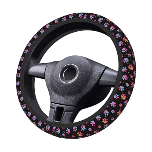 Animal Paws Elastic Steering Wheel Cover Non-Slip Breathable Steering Wheel Protector Fit Auto, SUVs, Truck - color: Animal Paws