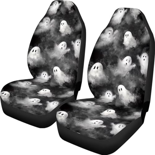 Car Seat Covers Accessories 2 Pieces Car Front Seat Covers, Universal Fit Auto Interior Bucket Seat Covers(Ghost 68) - color: Ghost 68