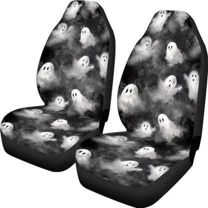 Car Seat Covers Accessories 2 Pieces Car Front Seat Covers, Universal Fit Auto Interior Bucket Seat Covers(Ghost 68) - color: Ghost 68