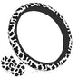 Cow Print Steering Wheel Cover - Cattle Print Steering Wheel Cover Anti-Slip Breathable Universal for with 2 Pieces Car Coasters Suitable for Men Women - color: Cow Print