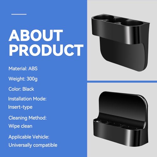 Car Cup HolderSeat Wedge Cup Holder for Car, Seat Gap Filler Cup Organizer Storage Box with Coaster (Black 1Pcs) - color: Black