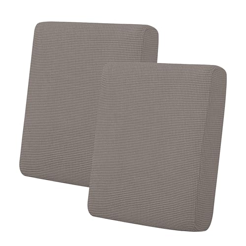 Easy-Going Stretch Individual Loveseat Couch Cushion Cover Sofa Cushion Furniture Protector Sofa slipcover Soft Flexibility with Elastic Bottom (2-Piece Loveseat Cushion Cover, Taupe) - color: Taupe, size: 2-piece