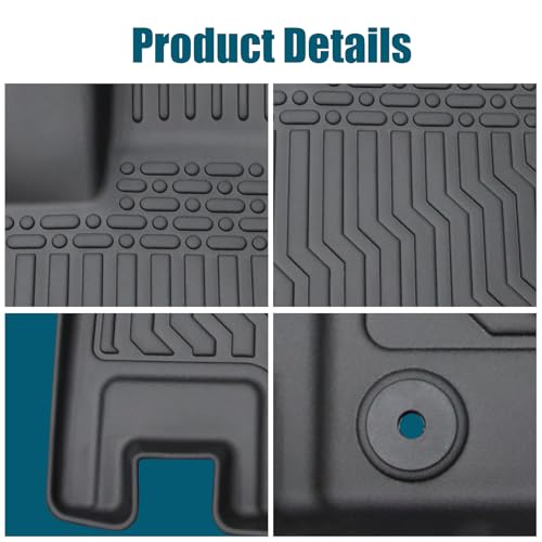 All-Weather TPE Rubber Floor Mats Compatible with 2013 2014 2015 2016 2017 2018 Lexus ES350 ES300H, Custom Fit Full Car Carpet Liners Set (Black)