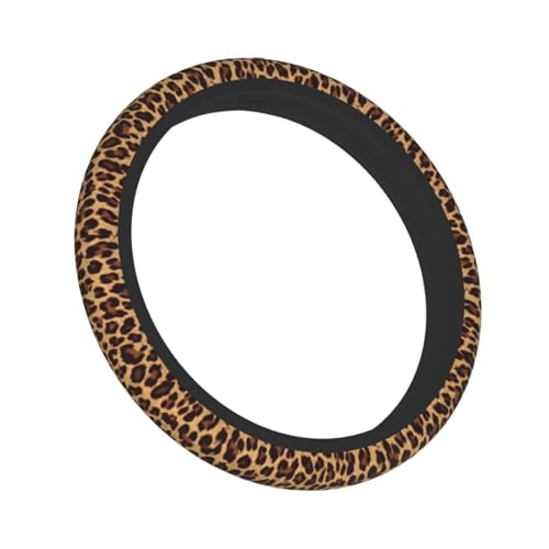 Leopard Steering Wheel Covers Non Slip Neoprene Steering Wheel Protector Cover Universal 15 Inch for Men Women - color: Leopard