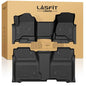 LASFIT Floor Mats 2014-2018 for Chevy Silverado/GMC Sierra 1500, 2015-2019 2500HD 3500HD (Crew Cab Only/Bench Seat Only) All Weather TPE Custom Fit Car Floor Liners, with Carpet Floor Only - size: Crew Cab/Bench Seat 2014-2018