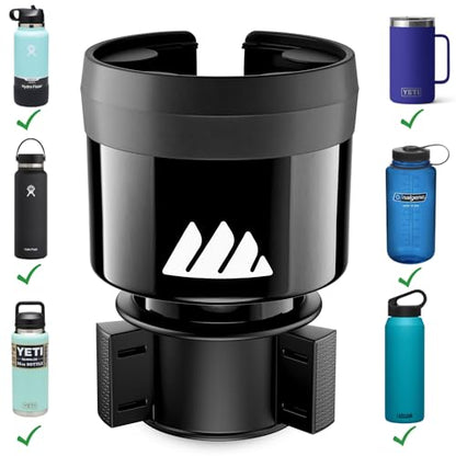 Integral Hydro Expander - Car Cup Holder Expander Organizer with Adjustable Base - Rubber Tabs Hold Most 32-40 oz Bottles and Large Cups