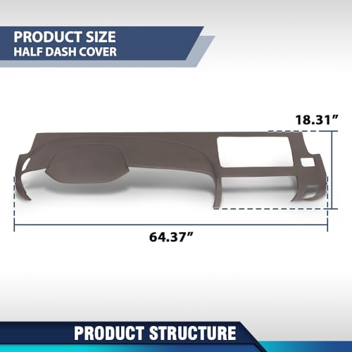 PIT66 TPE Dash Cover Dashboard Compatible with Chevy Silverado 2007-2013 (LS, LT, or Work Truck ONLY) Fit GMC Sierra 2007-2013 (SL, SLE, or Work Truck ONLY) Fit Dual Glovebox Style Dashes Only Brown - size: 2007-2013 Silverado/Sierra(Brown)