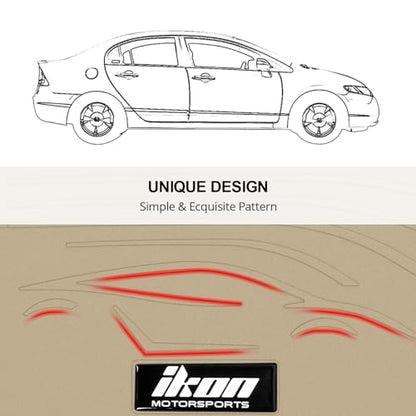 IKON MOTORSPORTS, Custom Fit Floor Mats Compatible with 2013-2018 Nissan Altima, Custom Fit Latex Rubber Heavy Duty All Weather Season Car Auto Front Rear Carpets Liner 5PC Beige