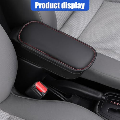 2PCS Car Door Armrest Pads, Soft Leather Memory Foam Car Arm Rest Cushion Pad for Elbow Leg and Knee Support, Universal Comfortable Auto Center Console Pillow for Most Vehicles (Black)