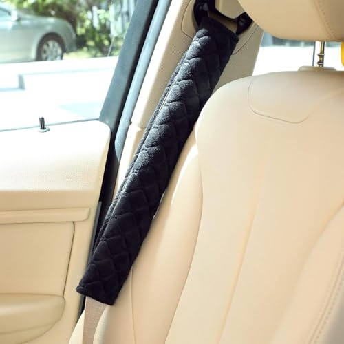 Tatuo 4 Pack Seat Belt Cover Extra Long Seat Belt Pads for Car Soft Comfort Shoulder Strap Covers Harness Pads Helps Protect Your Neck and Shoulder(15.8 Inch,Black)