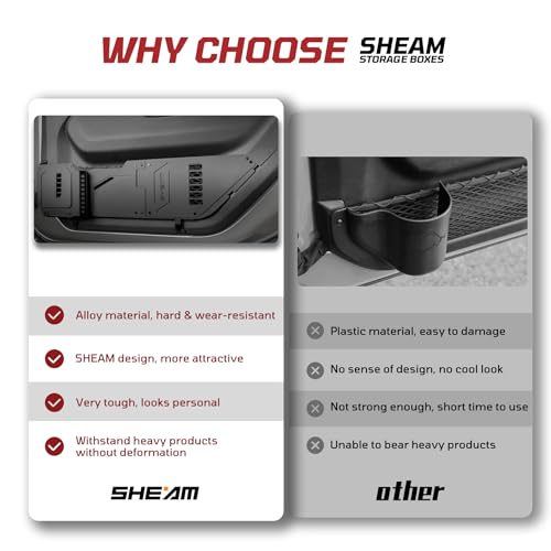 Metal Front Door Pocket Storage Box Compatible with 2018-2025 Jeep Wrangler JL 2/4 Door 4XE Gladiator JT, Car Side Insert Organizer Box Interior Accessories Replaces Weak Saggy Net -2PCS