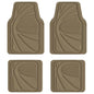 FLORICH Car Floor Mats, Waterproof Universal Heavy-Duty 4 Pieces Rubber Floor Mats for Cars, Full Set Car Mats with Anti-Slip Backing Fit for Most SUV, Vans,Trucks, Sedan(Beige)