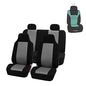 FH Group Full Set Car Seat Covers Classic Cloth Universal Fit Gray Seat Covers,Washable High Back Combo Small Car Seat Cover Design Front Seat Covers Seat Cover for SUV, Sedan, Van, Car Accessories
