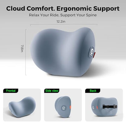 BEBAS Memory Foam Car Headrest Pillow - Breathable Neck Support Pillow for Driving, Universal Fit Cars/SUVs/Tesla/Toyota & Office Chair, Removable Cover (Blue, 4-Season) - color: Blue
