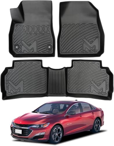 Floor Mats Custom for Chevy Malibu 2016-2025 (Not for Malibu Limited), TPE Automotive All Weather Cover Protection Waterproof Black Floor Liner Front & Rear Row Full Set Car Mats, 3PCS - size: 3PCS (2Row), style: For 2016-2025 | Chevy Malibu (Not for Mali