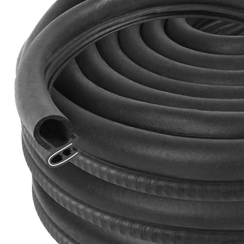 Automotive Door Weather Stripping 80Ft Car Door Rubber Edge Trim Seal Strip Gasket with Side Bulb for Car Bus Camper Boat RV Truck Doors - color: 80Ft