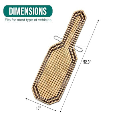 Zento Seat Beads Bead Seat Covers for Cars 2 Pieces of Natural Wooden Beads Back Massage Cushion, Bamboo Seat for Comfort in Your Travel Experience Cover Seats for Cars Beaded Car Seat