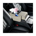 Car Center Console Armrest Pillow, 5-in-1 Armrest Box Cover with Cup Phone Holder & Storage Pocket Tissue Box, Multifunctional Auto Middle Console Arm Rest Protector, Universal Fit (Beige) - color: Beige