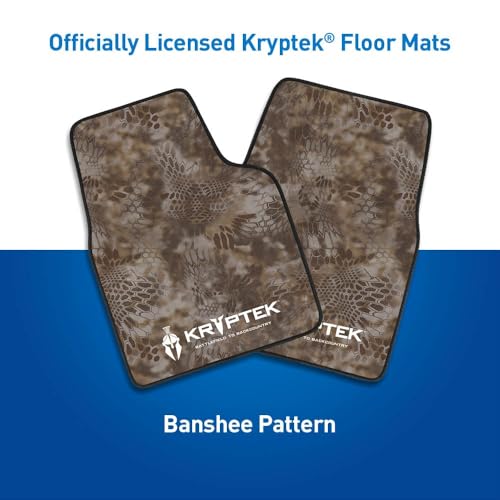 Coverking Universal Car Floor Mats Set of 2 (Front Driver and Passenger) Kryptek Banshee Camo - All-Weather Protection for Mud, Dirt, Rain, Spills, Non-Slip Backing, Fits Cars Trucks SUVs Jeeps - style: Kryptek Banshee