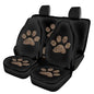 Howilath Brown Leopard Dog Paw Print 4 Pieces Car Seat Covers Full Set Auto Interior Accessories Universal Fit for Most Cars Trucks Suvs Vans - color: Leopard Puppy Footprint Design
