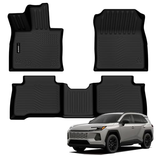 Auxko All Weather Floor Mats for Toyota rav4 Hybrid 2026 (Not for PHEV) TPE Rubber Liners Accessory for Toyota rav4 Hybrid 2026 Odorless Anti-Slip Mats Black - size: rav4 hybrid|2026|floor mats