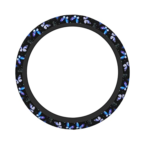 Butterflies Steering Wheel Cover Anti-Slip,Sweat Absorption Universal 15 inch Steering Wheel Covers Cute car Accessories for Men Women - color: 4