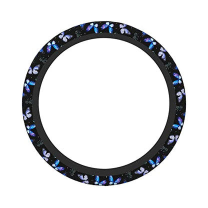 Butterflies Steering Wheel Cover Anti-Slip,Sweat Absorption Universal 15 inch Steering Wheel Covers Cute car Accessories for Men Women - color: 4