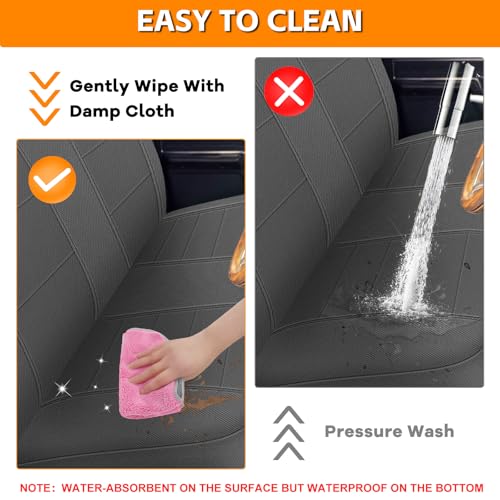 Truck Bench Seat Cover Compatible with 1961-1987 Chevy C10/20 & K10/20, Heavy Duty Knitted Fabric with Sponge Seat Cushion - color: charcoal