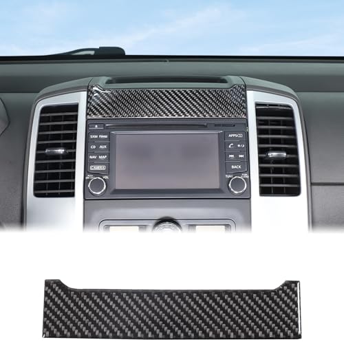 Car Central Control Navigation Screen Upper Panel Trim Strip Compatible with Nissan Frontier 2009-2017, Center Console GPS Screen Navigation Upper Panel Decorative Sticker Protector Cover Accessories - color: Black