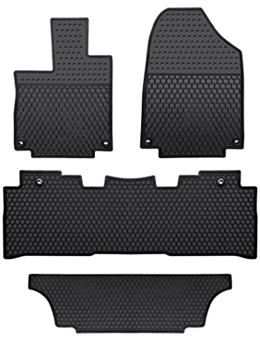 Car Floor Mats Custom Fit for Honda Odyssey 2018-2025 Black Rubber Auto Liner Mats All Weather Protection Odorless - color: All Black, size: 2018-2025 Odyssey