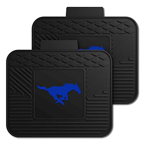Fanmats Southern Methodist University Mustangs - Blue Set of 4 Car Mats for Cars, SUV, Pickups - All Weather Protection, Deep Reservoir Design, Universal-3D NCAA logo-29”x17” Front -14”x17” Rear Mat