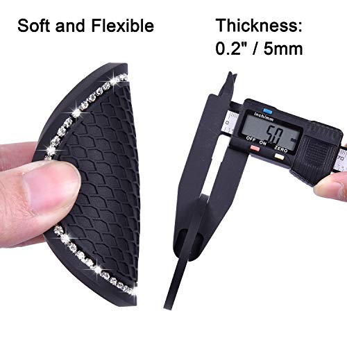 Bling Car Coasters, Wisdompro 2 Pack PVC Car Cup Holder Insert Coaster - Anti Slip Universal Vehicle Interior Accessories Crystal Glitter Cup Mats for Women and Men(2.75" Diameter, Black) - color: Black