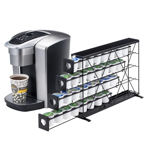K Cup Holders for 4 Tier, 32 Pods K Cup Storage, Coffee Pod Holder for Countertop, K Cup Organizer Coffee Bar Accessories Black Metal - color: Black 2