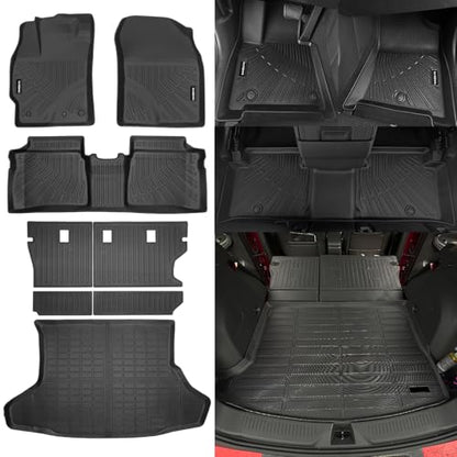 Naibeve Floor Mats for 2010-2014 Toyota Prius - All Weather Custom for Toyota Prius Floor Mats & Cargo Mat & Backrest Mats Waterproof Interior Accessories - size: 2)Prius|2010-2014