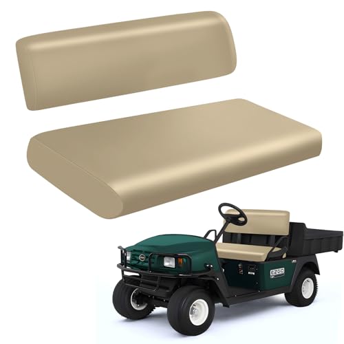Golf Cart Front Seat Covers Staple On Replacement for EZGO Workhorse Golf Cart Seat Beige Micro Fiber Leather Seat Cover - color: Beige, size: EZGO Workhorse