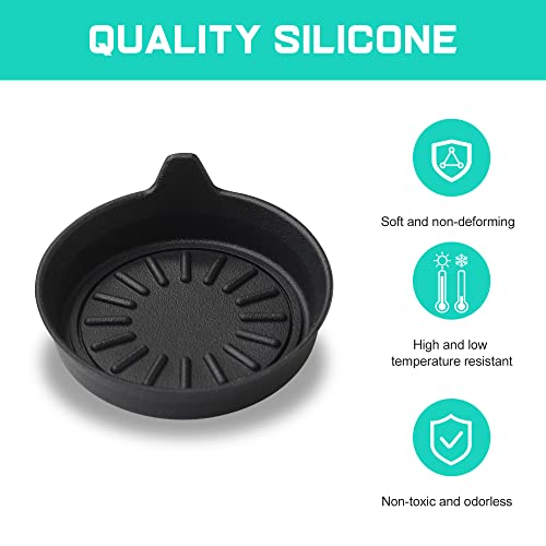 Seven Sparta Car Coasters for Cup Holders, Silicone Universal Vehicle Coasters, Set of 4 Pack, 3-1/8" Diameter (Black)