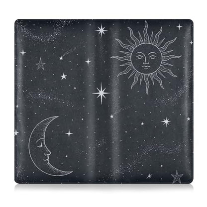 linqin Car Registration and Insurance Card Holder, Sun Moon Galaxy Leather Glove Box Organizer Card Document Wallet - color: Sun and Moon