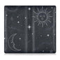 linqin Car Registration and Insurance Card Holder, Sun Moon Galaxy Leather Glove Box Organizer Card Document Wallet - color: Sun and Moon