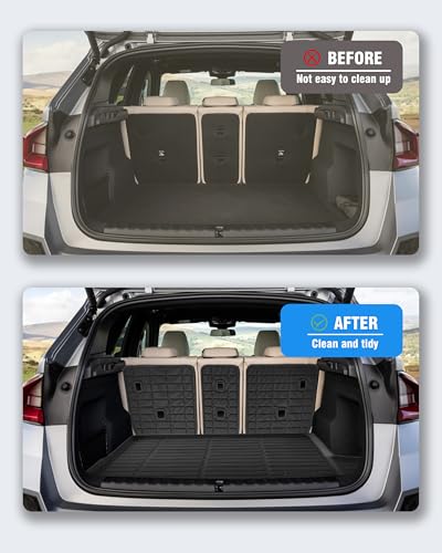 Cargo Liners Backrest Mat for BMW X1 Accessories 2023-2025 with Hook&Loop Rear Trunk Mat Rear Seat Back Cover Protector All Weather Anti-Slip Split Dog Liner 4 PCS - size: BMW X1 2023-2025
