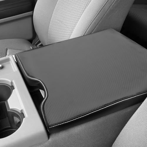 DEYTOP Center Console Cover for Ford F150 2015-2026 with 40/20/40 Jump Seat ONLY Console Armrest Cover for Ford F250 F350 F450 F550 2017-2026 (Carbon Fiber with White Stitches, 2015-2026 Jump SEAT) - color: Carbon Fiber with White Stitches, size: 2015-202