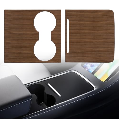 Center Console Wrap Kit, Wood Grain Designed Center Console Cover Interior Decoration Wrap Kit Compatible with 2021-2023 Tesla Model 3 Model Y Accessories (Wood Grain) - color: Wood