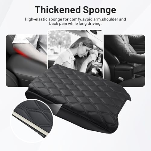 Autorder Center Console Cover for Nissan Pathfinder 2022-2025 2026 Accessories Armrest Cushion Cover Nappa Leather Middle Console Covers Pathfinder Console Cushion Pad Anti-Scratch - size: 22-25 Nissan Pathfinder