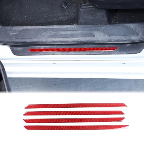 Car Door Sill Plate Protectors Fit Toyot@a Tundra/Sequoia 2022-2024 Carbon Fiber Door Entry Guard Sill Scuff Cover Sticker Step Protect Door Sill Scuff Plate Door Sill Cover Trim External Accessories - size: Door Sill Plate Protector Sticker(Internal)
