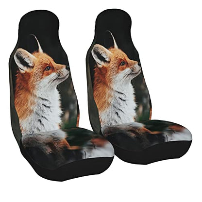 Dujiea Red Fox Car Front Seat Covers 2 Pcs Universal Auto Seat Covers Front Seats Only, Vehicle Bucket Seat Protectors Fit for Most Car SUV Sedan and Truck - color: Red Fox