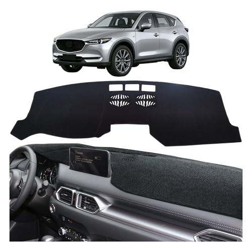 Dash Cover for Mazda CX5 2017-2022 2023 2024 2025, Dashboard Cover Mat for CX-5 Mazda Accessories Nonslip Sunshade Protector No Glare, Black - color: Black